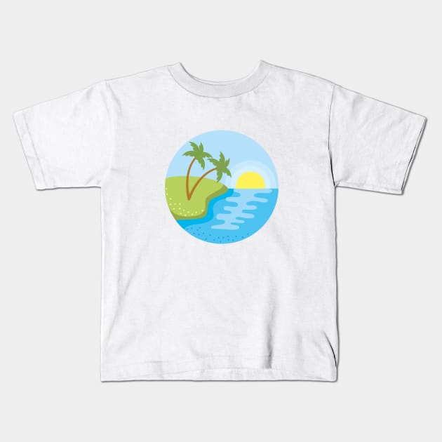 blue palm tree design Kids T-Shirt by Artistic_st